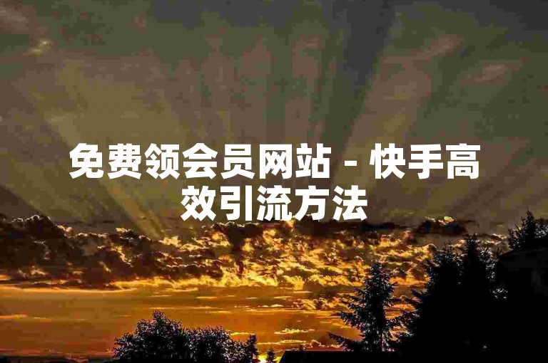 免费领会员网站 - 快手高效引流方法