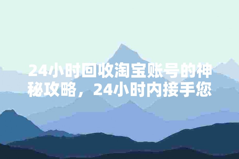 24小时回收淘宝账号的神秘攻略，24小时内接手您的淘宝账号！2025必备