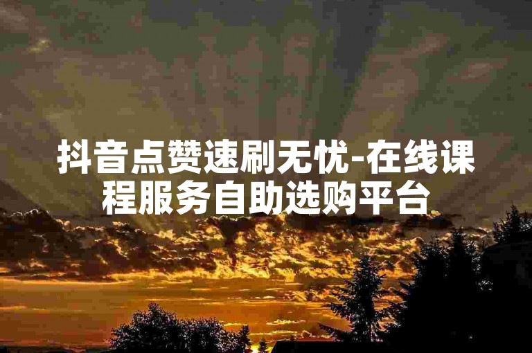 抖音点赞速刷无忧-在线课程服务自助选购平台