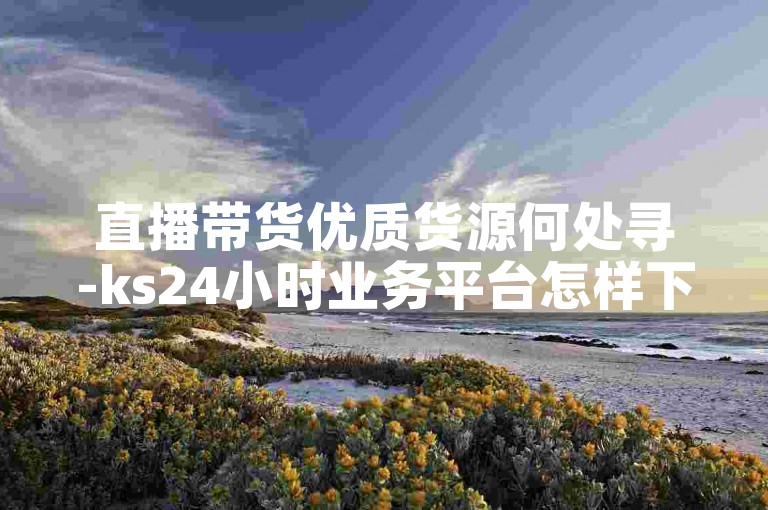 直播带货优质货源何处寻-ks24小时业务平台怎样下单操作