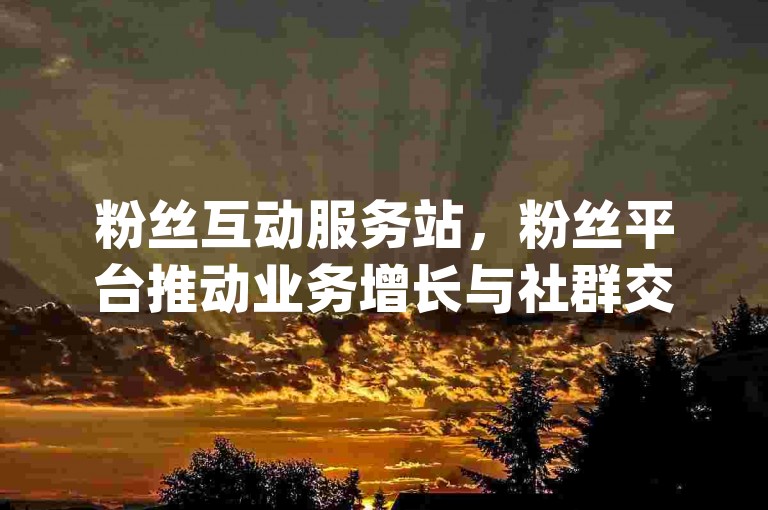 粉丝互动服务站，粉丝平台推动业务增长与社群交流？-详细解答解释落实 _ iPhone89.7.143