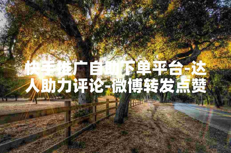 快手推广自助下单平台-达人助力评论-微博转发点赞 交易网站-游戏活动代做超低价供货