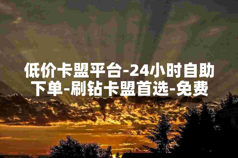 低价卡盟平台-24小时自助下单-刷钻卡盟首选-免费开SVIP