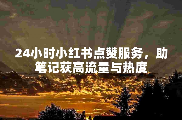 24小时小红书点赞服务，助笔记获高流量与热度