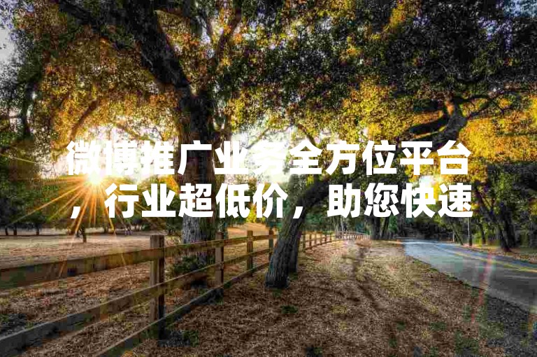 微博推广业务全方位平台，行业超低价，助您快速成为网络红人