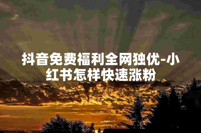 抖音免费福利全网独优-小红书怎样快速涨粉