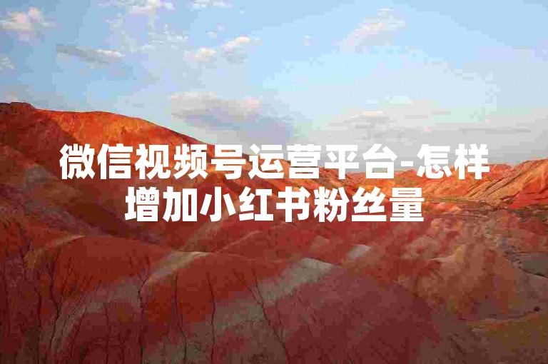 微信视频号运营平台-怎样增加小红书粉丝量