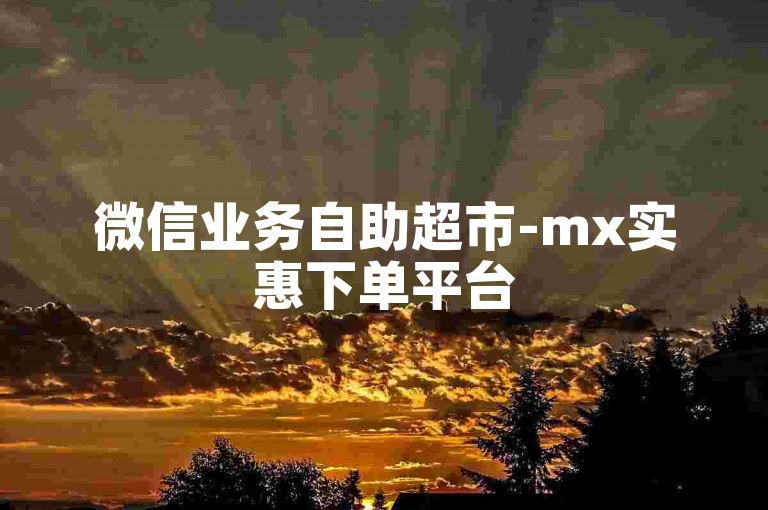 微信业务自助超市-mx实惠下单平台