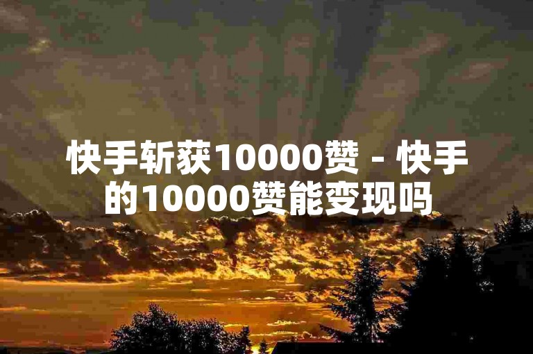 快手斩获10000赞 - 快手的10000赞能变现吗