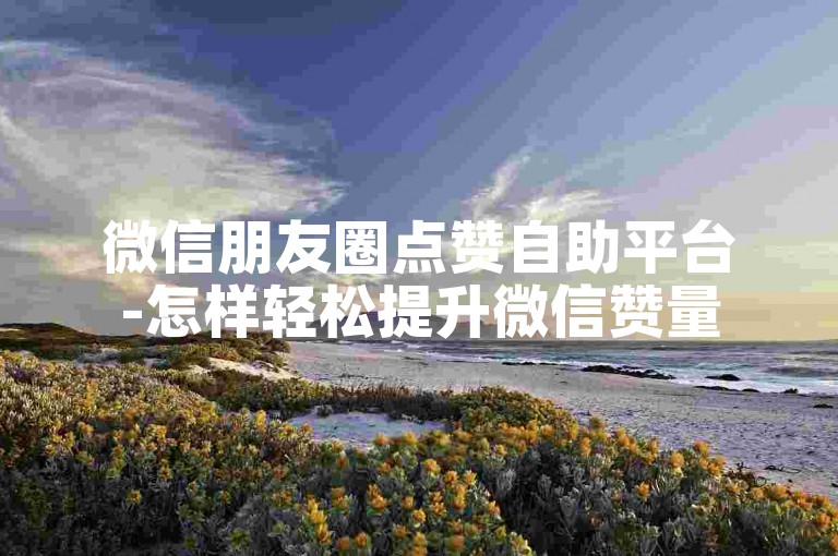 微信朋友圈点赞自助平台-怎样轻松提升微信赞量