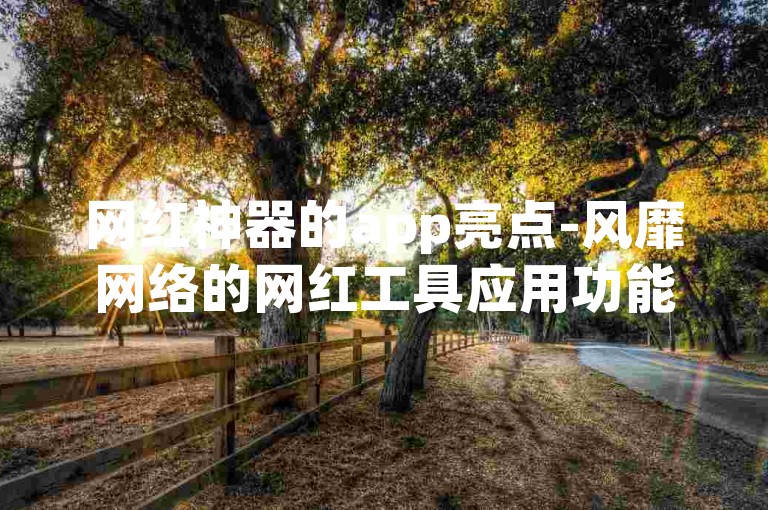 网红神器的app亮点-风靡网络的网红工具应用功能详解