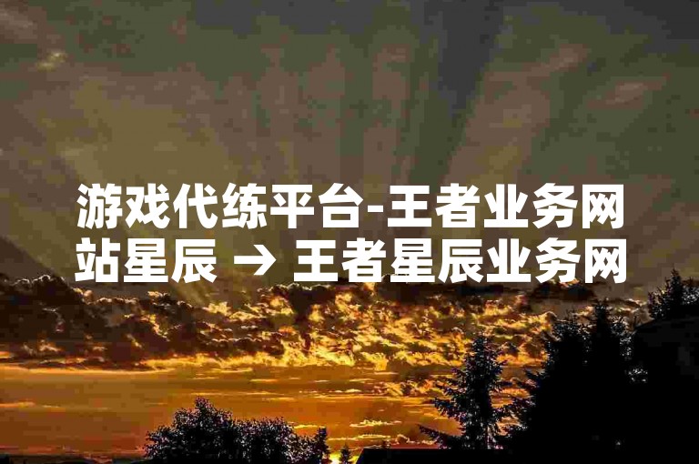 游戏代练平台-王者业务网站星辰 → 王者星辰业务网站
