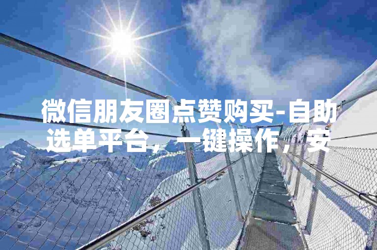 微信朋友圈点赞购买-自助选单平台，一键操作，安全无忧