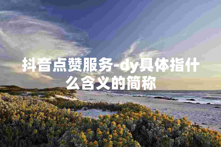 抖音点赞服务-dy具体指什么含义的简称