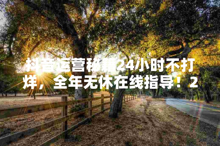 抖音运营秘籍24小时不打烊，全年无休在线指导！2025必备技能-