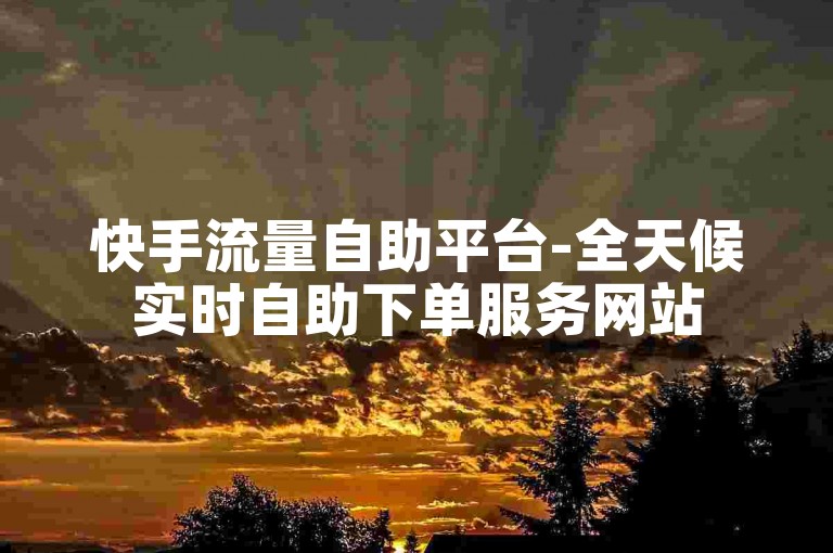 快手流量自助平台-全天候实时自助下单服务网站