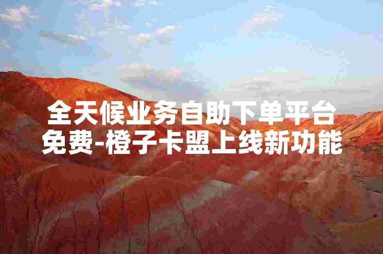 全天候业务自助下单平台免费-橙子卡盟上线新功能 优化用户服务