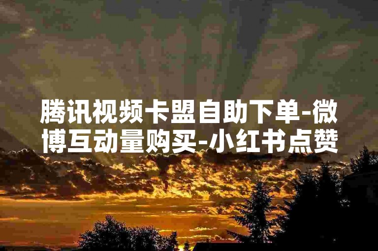 腾讯视频卡盟自助下单-微博互动量购买-小红书点赞自助服务20赞-自助下单xhs