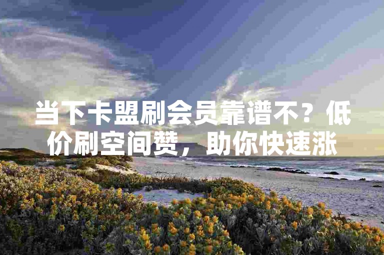 当下卡盟刷会员靠谱不？低价刷空间赞，助你快速涨人气！