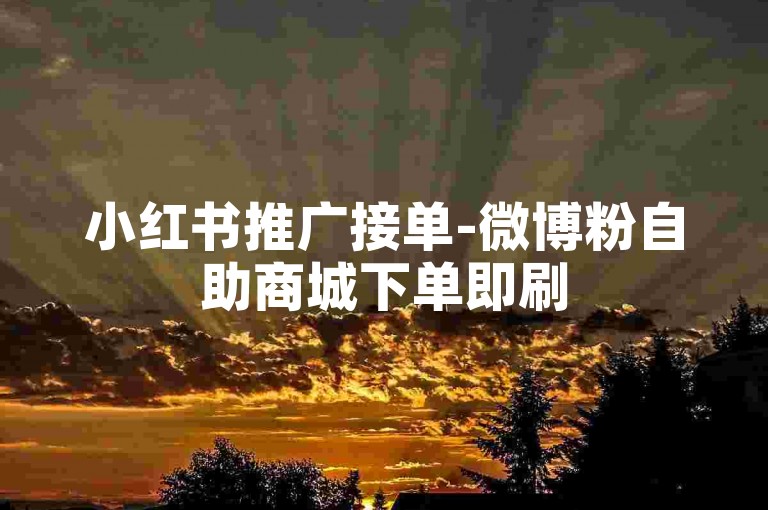 小红书推广接单-微博粉自助商城下单即刷
