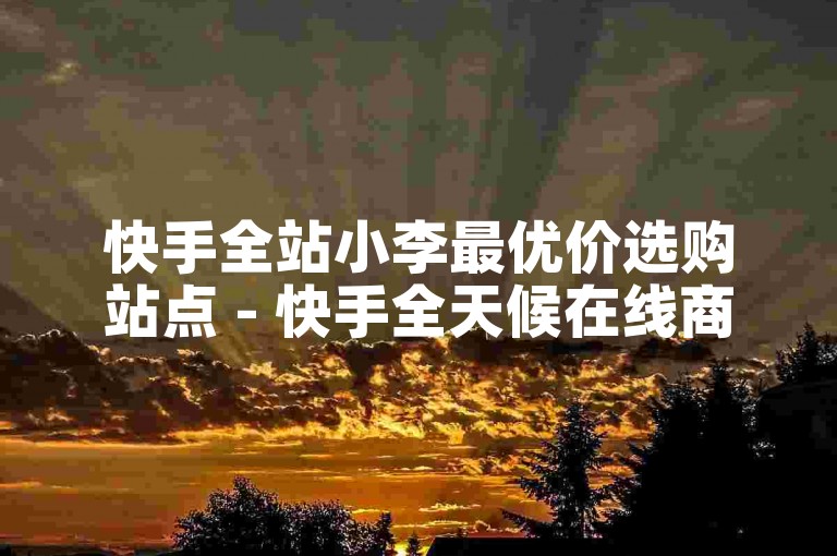 快手全站小李最优价选购站点 - 快手全天候在线商店-热门服务自助下单优选