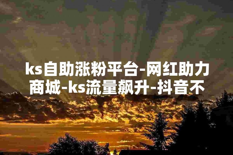 ks自助涨粉平台-网红助力商城-ks流量飙升-抖音不掉人气激情开干！