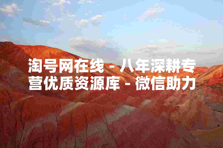 淘号网在线 - 八年深耕专营优质资源库 - 微信助力随时待命 - 全平台优惠自助选购空间