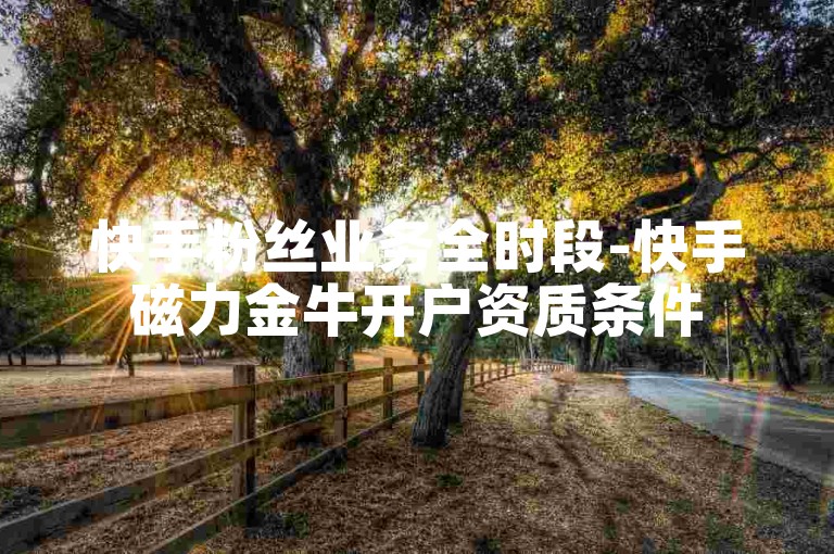 快手粉丝业务全时段-快手磁力金牛开户资质条件
