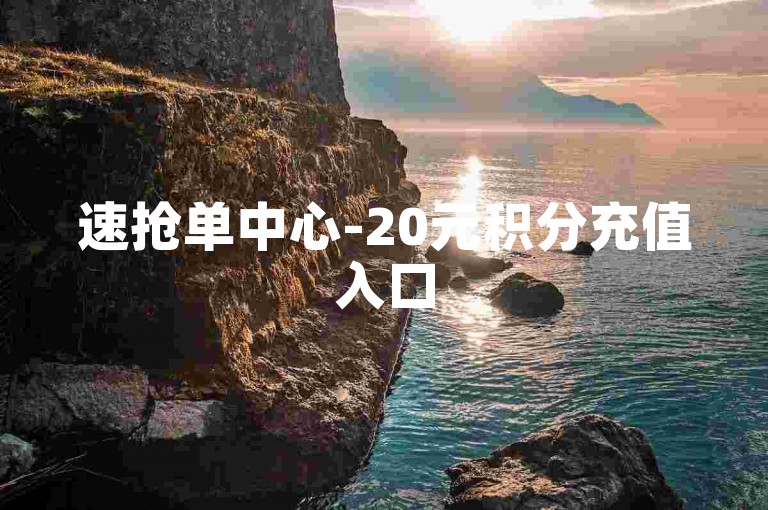 速抢单中心-20元积分充值入口