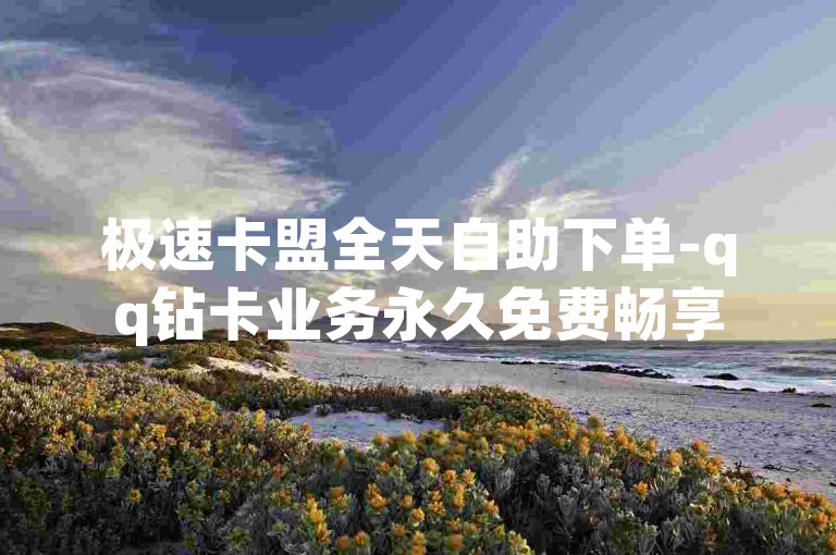 极速卡盟全天自助下单-qq钻卡业务永久免费畅享