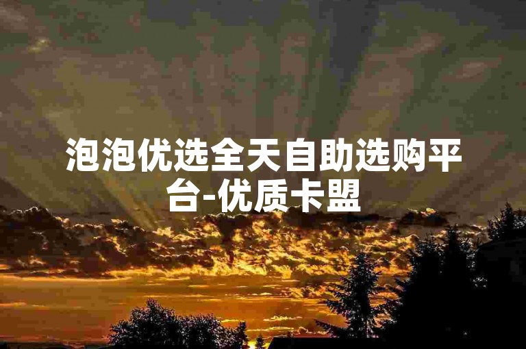 泡泡优选全天自助选购平台-优质卡盟