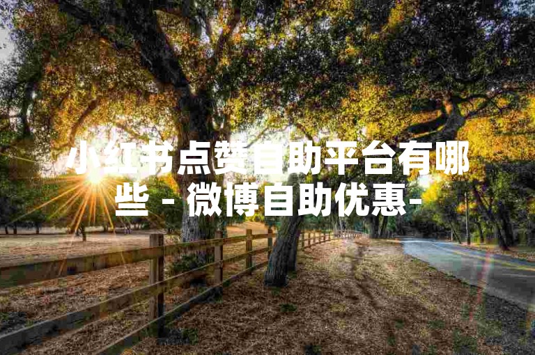 小红书点赞自助平台有哪些 - 微博自助优惠-