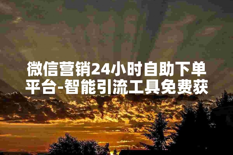 微信营销24小时自助下单平台-智能引流工具免费获取方法