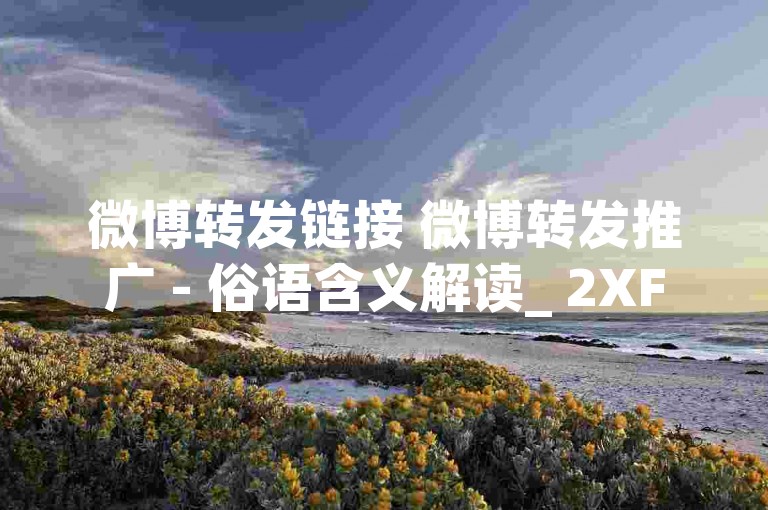 微博转发链接 微博转发推广 - 俗语含义解读_ 2XF567.32.17