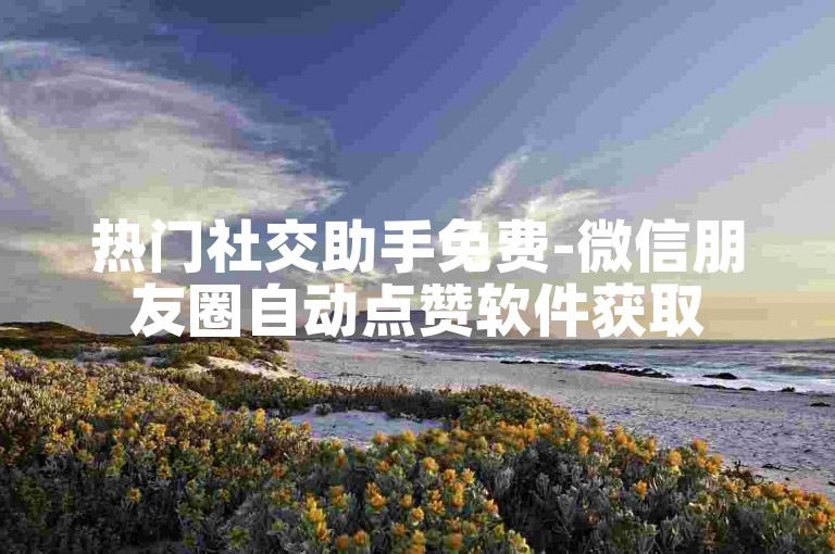 热门社交助手免费-微信朋友圈自动点赞软件获取