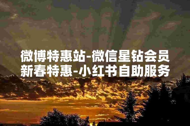 微博特惠站-微信星钻会员新春特惠-小红书自助服务折扣平台-微博9折官方直充通道