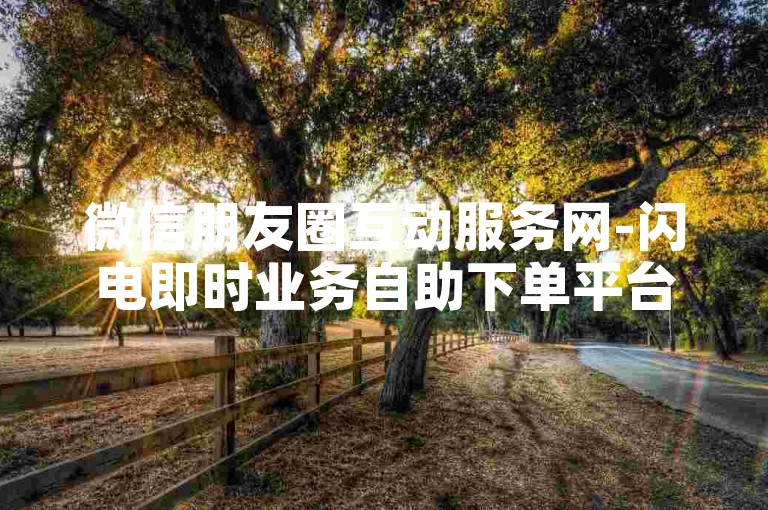 微信朋友圈互动服务网-闪电即时业务自助下单平台