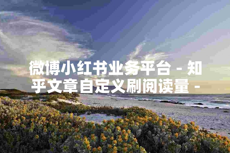 微博小红书业务平台 - 知乎文章自定义刷阅读量 -