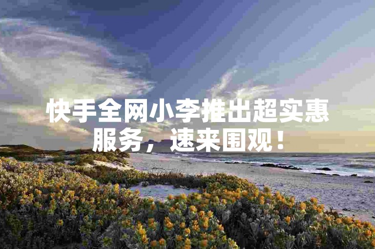 快手全网小李推出超实惠服务，速来围观！