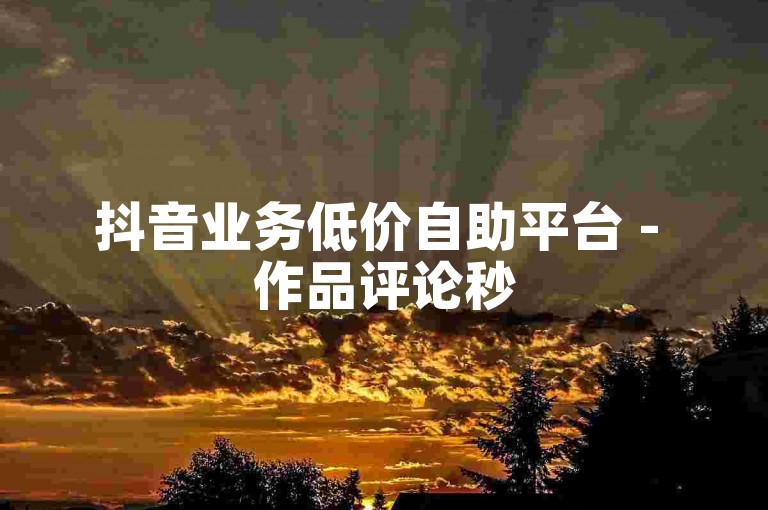 抖音业务低价自助平台 - 作品评论秒500条0.1元，引流涨粉新攻略