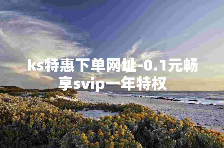 ks特惠下单网址-0.1元畅享svip一年特权