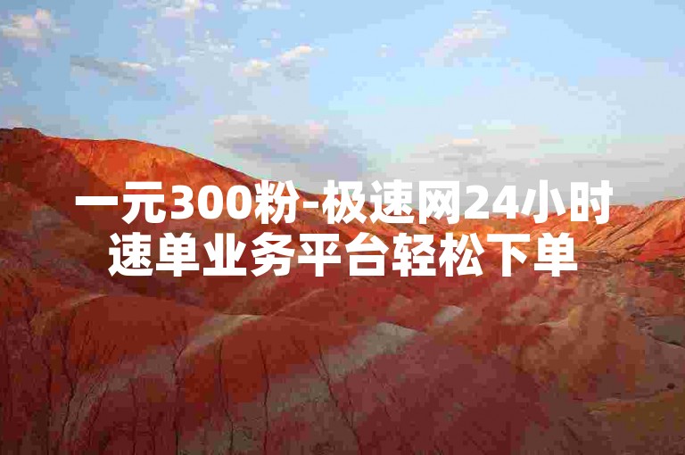 一元300粉-极速网24小时速单业务平台轻松下单