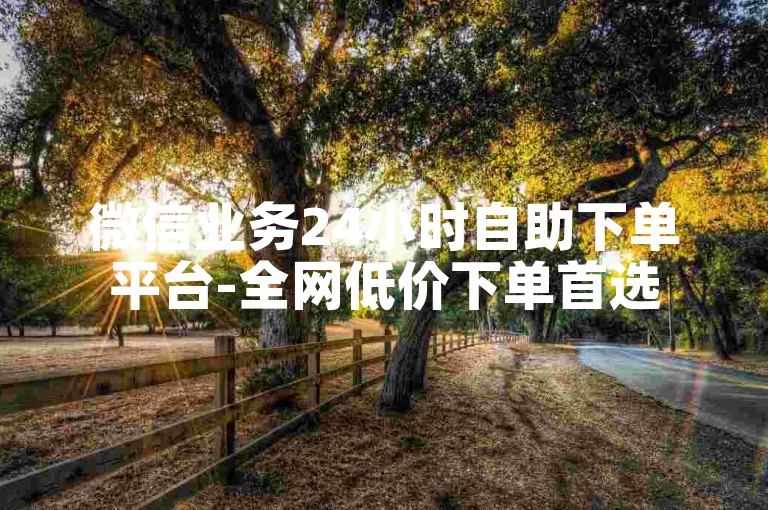 微信业务24小时自助下单平台-全网低价下单首选