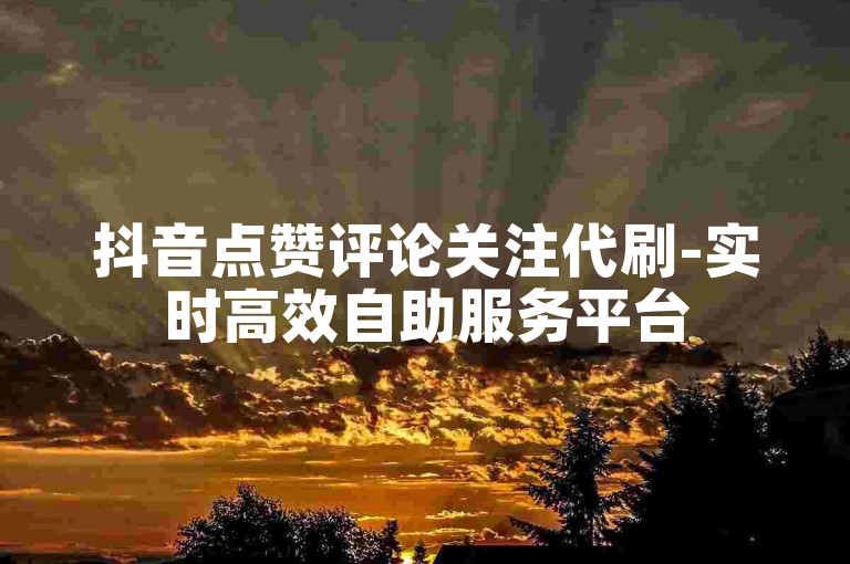 抖音点赞评论关注代刷-实时高效自助服务平台