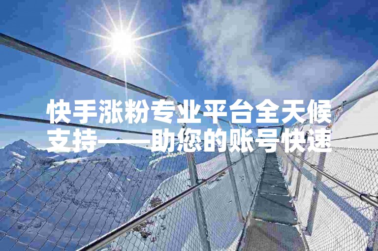 快手涨粉专业平台全天候支持——助您的账号快速吸粉引流