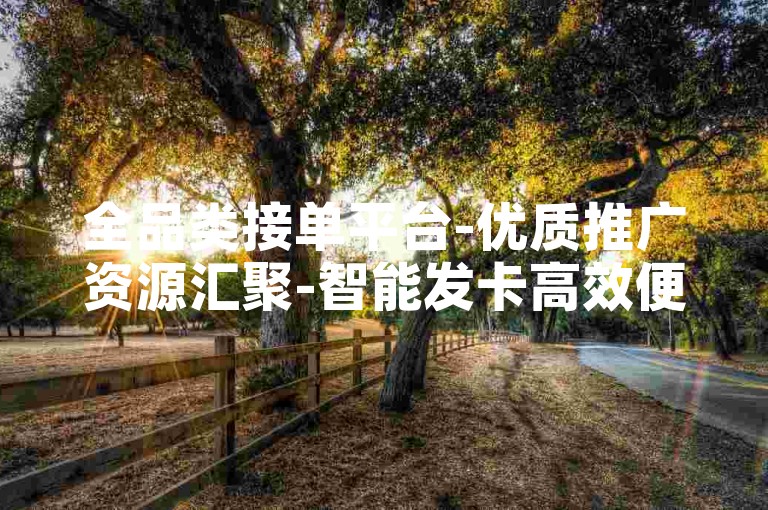 全品类接单平台-优质推广资源汇聚-智能发卡高效便捷-专业服务入口