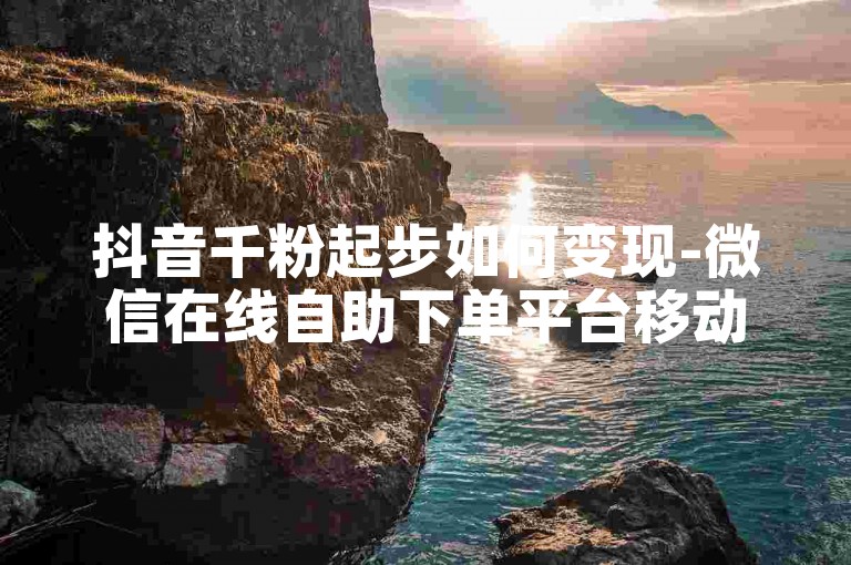 抖音千粉起步如何变现-微信在线自助下单平台移动端入口