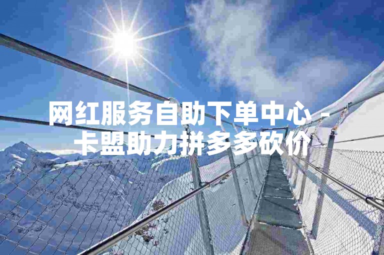 网红服务自助下单中心 - 卡盟助力拼多多砍价
