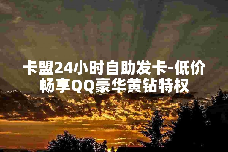 卡盟24小时自助发卡-低价畅享QQ豪华黄钻特权