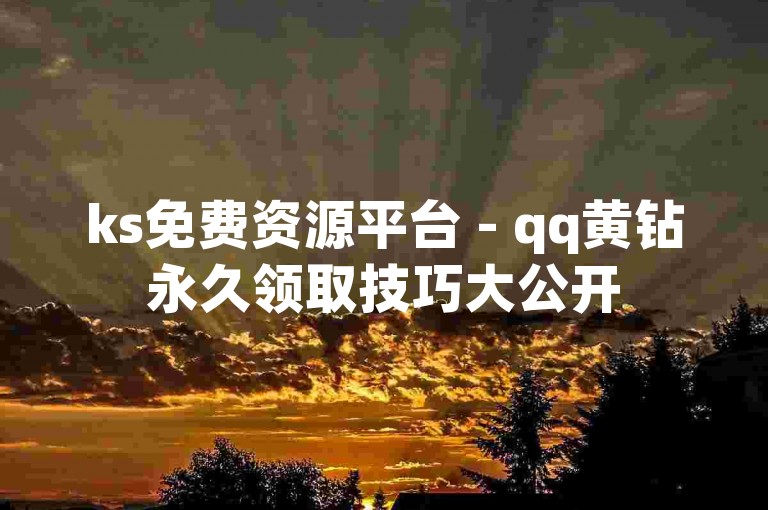 ks免费资源平台 - qq黄钻永久领取技巧大公开